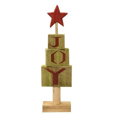 JOY Block Wooden Christmas Tree - The Fox Decor